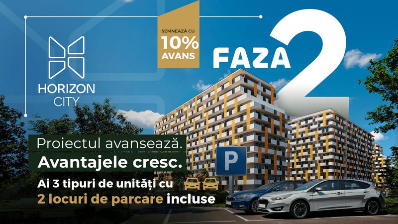 Horizon Pipera - 2 camere  Avans de doar 10%   2 parcari Klaus incluse